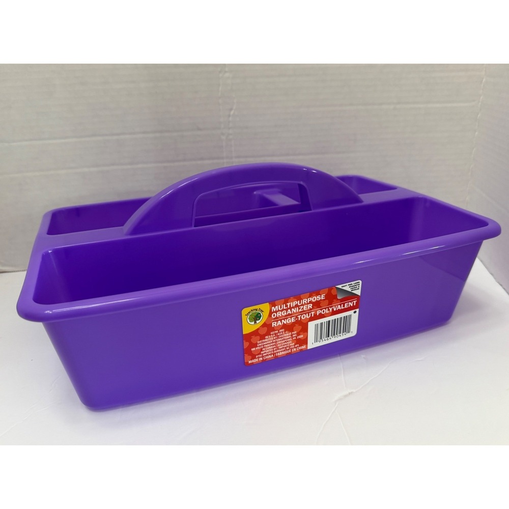 Teaching Tree Purple Multipurpose Organizer Caddy 4 Compartment Plastic Tote